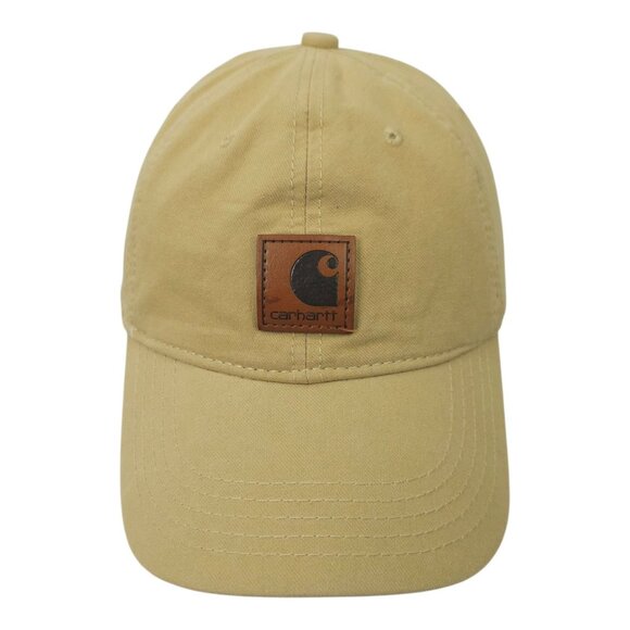 Carhartt Strapback OSFA Cap Hat Trucker Baseball Logo Patch Washed Canvas Tan - Picture 14 of 14